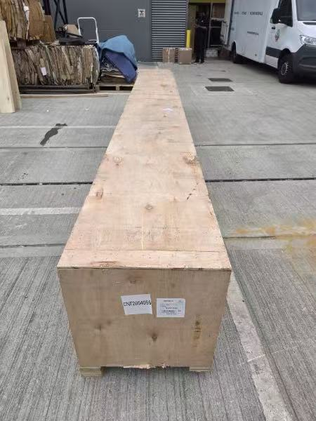 Completed export wooden case ready for the urgent airfreight shipment